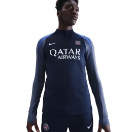 NikeParisSaint-GermainStrikeTrainingstrui14-Zip2025-2026DonkerblauwBlauwWit