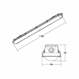 BRUMBERGHumidOneProLEDbadlampDali119cm