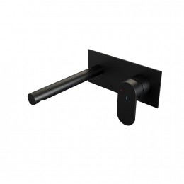 InbouwWastafelmengkraanBrauerBlackEditionColdstartRechteUitloopPlatteHendelRechtsMatZwartMetAfdekplaatBrauer