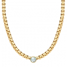 YokoamiiKettingvanverguldmessingmetZirkonia