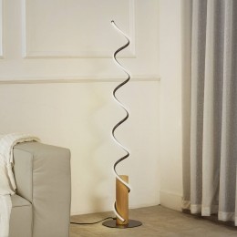 LindbyLEDvloerlampSpiraaligrijshouthoogte133cm