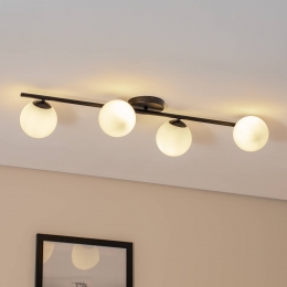 EulunaPlafondlampGlassy4-lampslineairzwartopaal