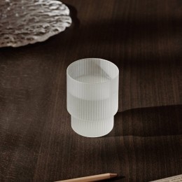 fermLIVINGGlasRipplewit200mlmondgeblazensetvan4