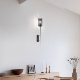 LuminexWandlampAlekzwartmessinginfakkelvorm