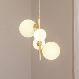 ALDEXHanglampJoelmessingwit4-lamps