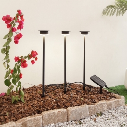 LindbyLEDlampopzonne-energieLyrissetvan3zwartaluminium3000K