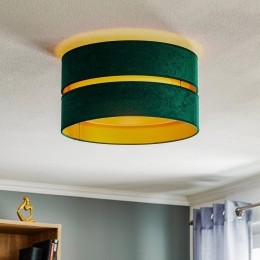 EulunaDuoplafondlamptextielgroengoud40cm