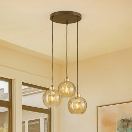 TKLightingHanglampDeviamber3-lampsrond