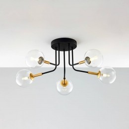 JupiterPlafondlampBurano5-lampszwartglas31cmhoogG9