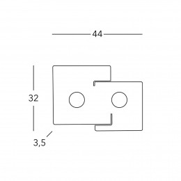 austroluxKolarzVierkanteplafondlampkoperlengte44cmmetaal