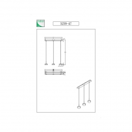 FabasLuceHanglampDunkmessing3-lamps3000Kmetaal