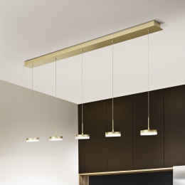 FabasLuceHanglampDunkmessing5-lamps3000Kmetaal