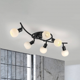 JUSTLIGHTGmbHJUSTLIGHTLokiplafondlamp6-lampszwartijzerglas
