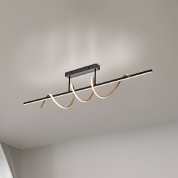 JUSTLIGHTGmbHJUSTLIGHTEmandaplafondlampijzerzwart-messing