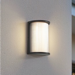 LindbyLEDbuitenwandlampCalvikzwartgeribbeldIP44