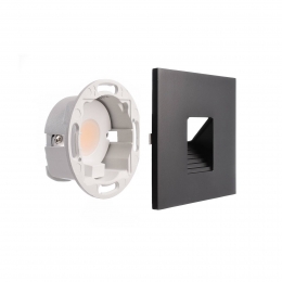 Deko-LightLEDwandinbouwlampSETAlwaidzwart8x8cmniveau2700K