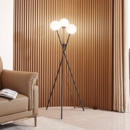 LucandevloerlampVisatazwartglas3-lampsdriepoot