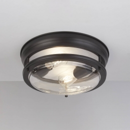 SearchlightGlasgowplafondlampmetglazenkapIP44zwart