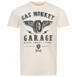 GASMONKEYGARAGEGMGPartsServicesHerenT-shirtGMMTS010NAT