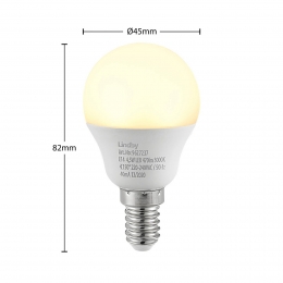 LindbyLEDlampE14G4545W3000Kopaalsetvan3