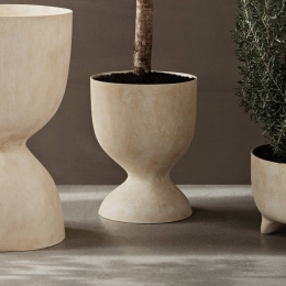 fermLIVINGEvokehogebloempotbeige41lglasvezel