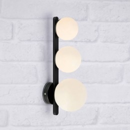 MarksljdBadkamerwandlampPurozwart3-lampsglas