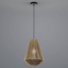 HELLRopehanglampvanpapierbruin33cm