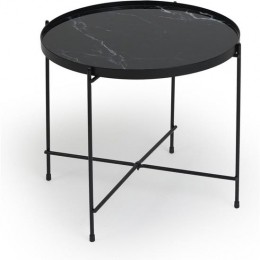 LifaLivingrondebijzettafel-marmerlook-zwart-38x50cm