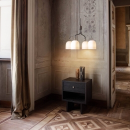 GubiKroonluchterHoward4-lamps66cmbronswit