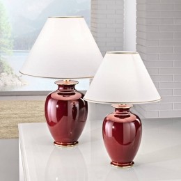 AustroluxtafellampGiardinoBordeaux43cmkeramiek24karaat