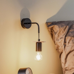 EnvostarYorikwandlampzwartlichthout