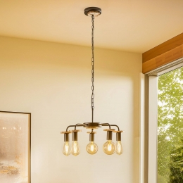 EnvostarYorikhanglampmetboomschijven5-lamps