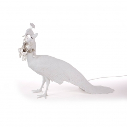 SELETTILEDsfeerlampPeacockLampwitglaskristallen