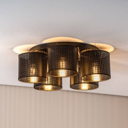 LuminexPlafondlampJovinmetvijfkappenzwart