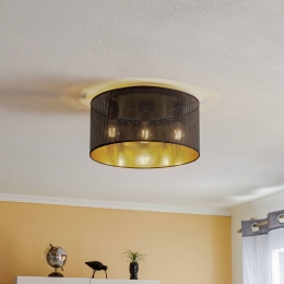 LuminexPlafondlampJovin3-lamps1kapzwartgoud