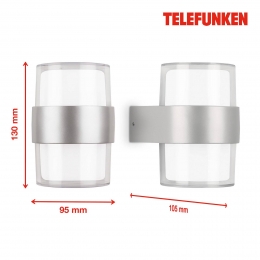 TelefunkenCluduLEDbuitenwandlampzilver