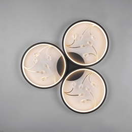 TrioLightingPlafondlampGroovy3-lampszwart3000K