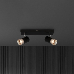 BrilonerPlafondspotPlekGU10zwartzilver2-lamps