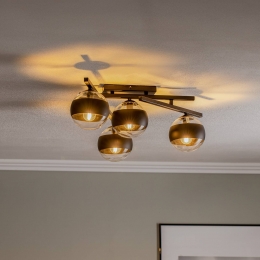 EMIBIGLIGHTINGPlafondlampSmartzwarthelder4-lamps