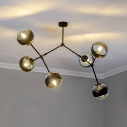 EMIBIGLIGHTINGPlafondlampNovazwarthelder6-lamps