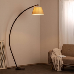 ONLIVloerlampSineabruinzandkleurighoogte110cmijzertextiel