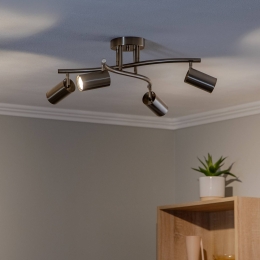 LuceaPlafondspotsmessingantiek4-lamps