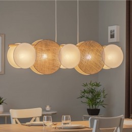 TKLightingHanglampPulsjutekappennaturelbruinwit5-lamps