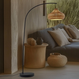 LucandebuitenvloerlampTaniolabeigerotan195cmIP44