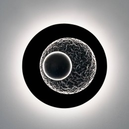 HollnderUranoLEDwandlampbruin-zwart-zilver60cmijzer