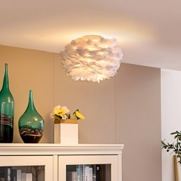 LindbyplafondlampHeven35cmwitkunststofE27