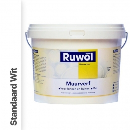 RuwolMuurverfbinnenenbuitenMatStandaardWit10liter