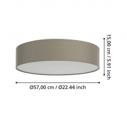 EGLOconnectRomao-ZLEDplafondlamp57cmtaupe
