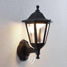 LindbyLEDbuitenwandlampIavosensorzwartlantaarn