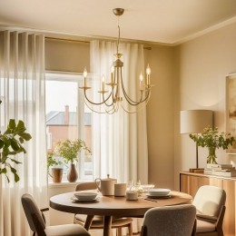 LuceaKroonluchterFerraantiekmessing5-lamps